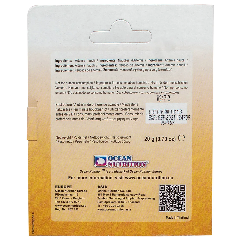 Ocean Nutrition Instant Baby Brine Shrimp Artemiafutter 1,5 Mio Nauplien