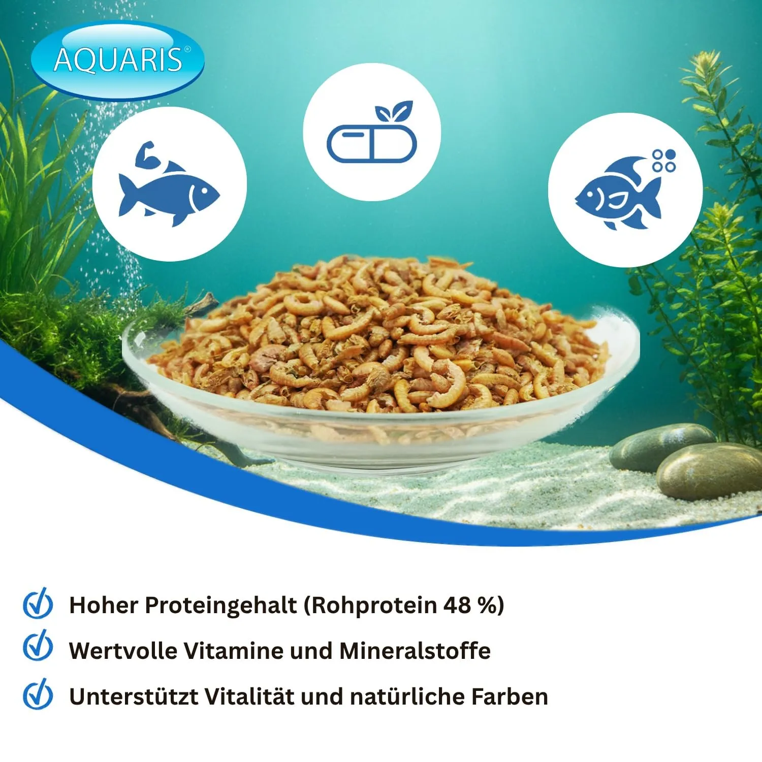 Aquaris Gammarus Fischfutter 25 g natürliche Bachflohkrebse