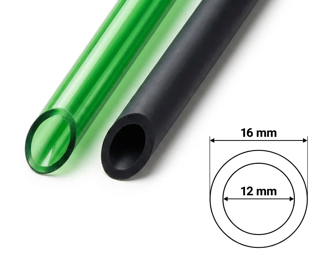 NatureHolic Silikon Aquarium Schlauch 12/16 mm 3 m matt schwarz