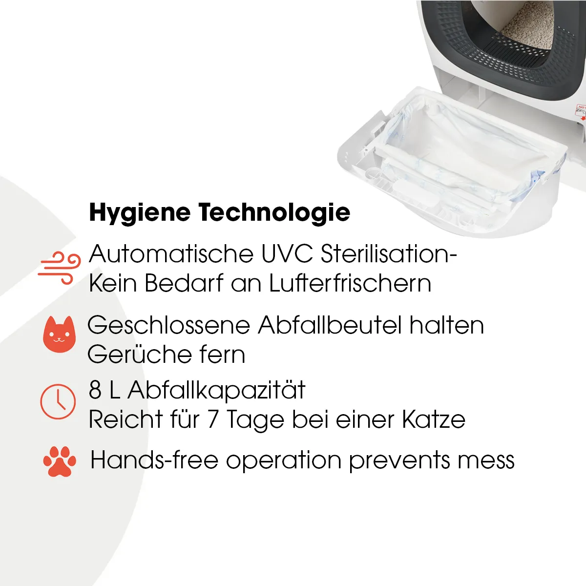 Closer Pets Cat Mate Katzentoilette selbstreinigend App weiß