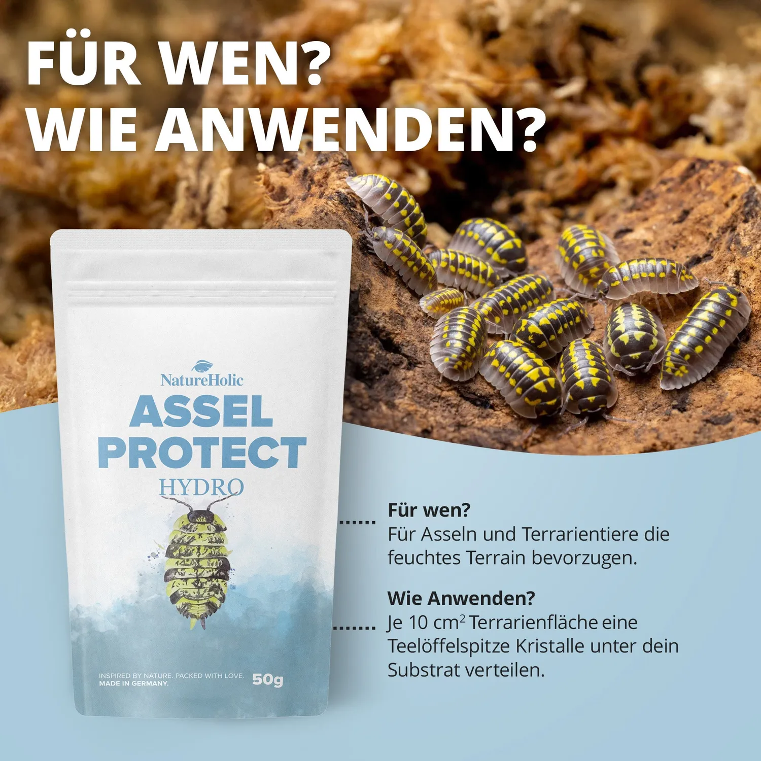 NatureHolic Assel HydroProtect Wasserspeicher 50 g Terrarium