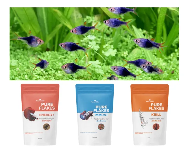 NatureHolic Pure Flakes Flockenfutter Bundle Krill Immun Energy