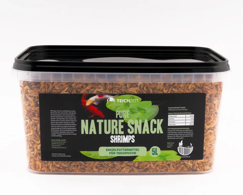 Teichzeit Pure Nature Snacks Shrimps Teichfutter 5000 ml Chitin