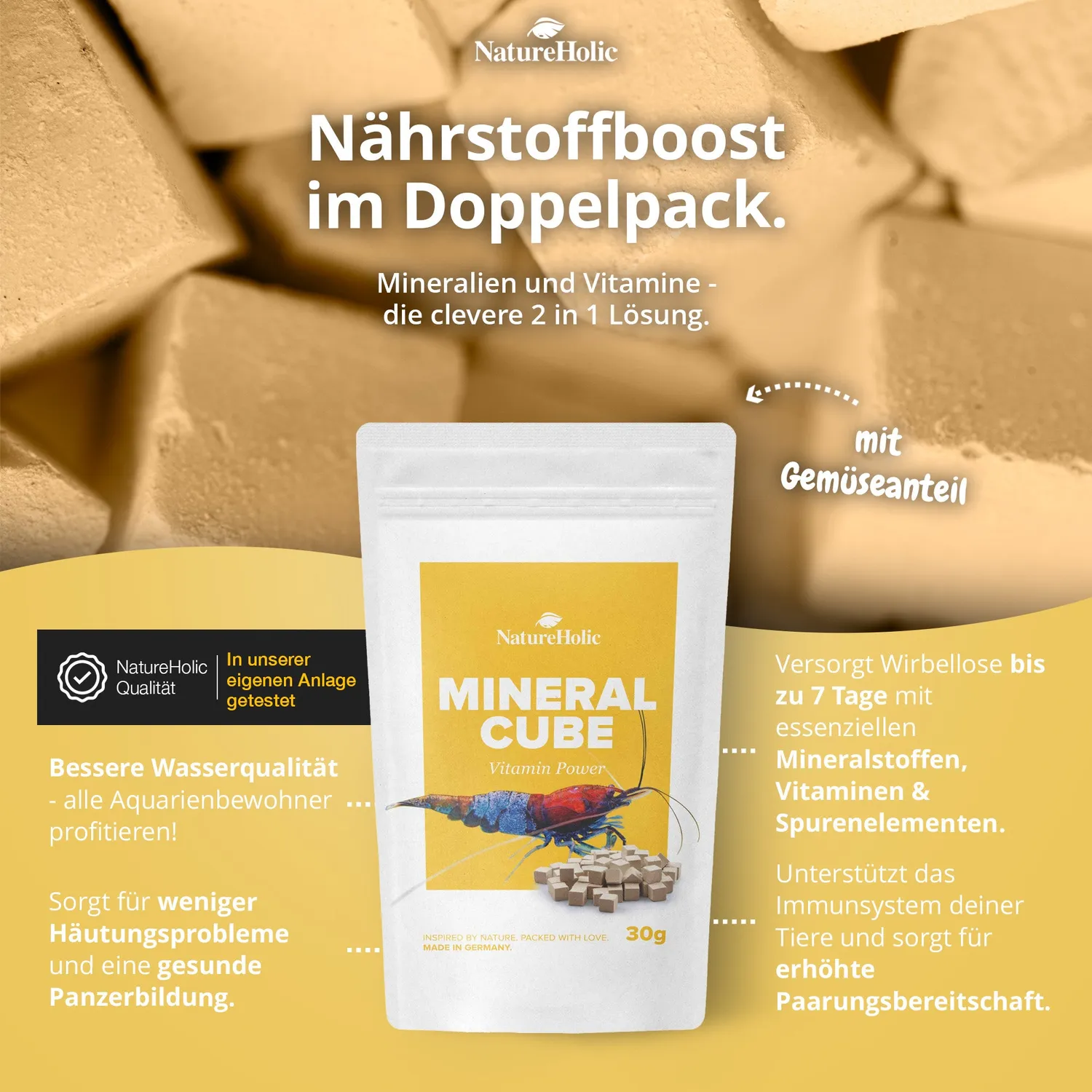 NatureHolic MineralCube Bundle Mineralfutter 3 Sorten Cubes