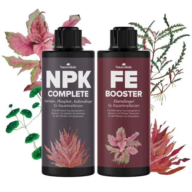 NatureHolic Dünger Starter-Set Aquarium Flüssigdünger NPK+Eisen