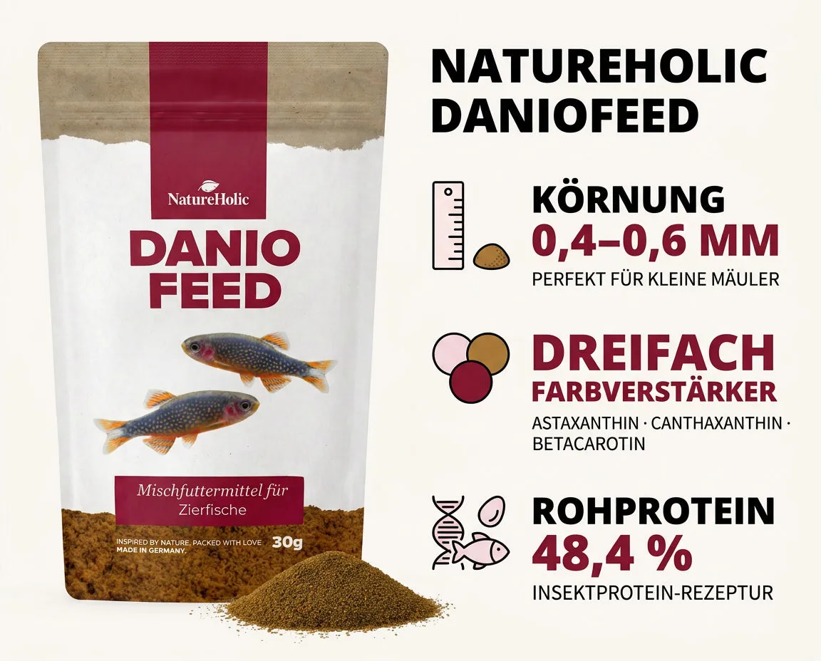 NatureHolic DanioFeed Fischfutter 30 g Farbfutter