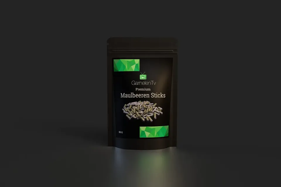 GarnelenTv Premium Maulbeeren Sticks Garnelenfutter 50g Blatt
