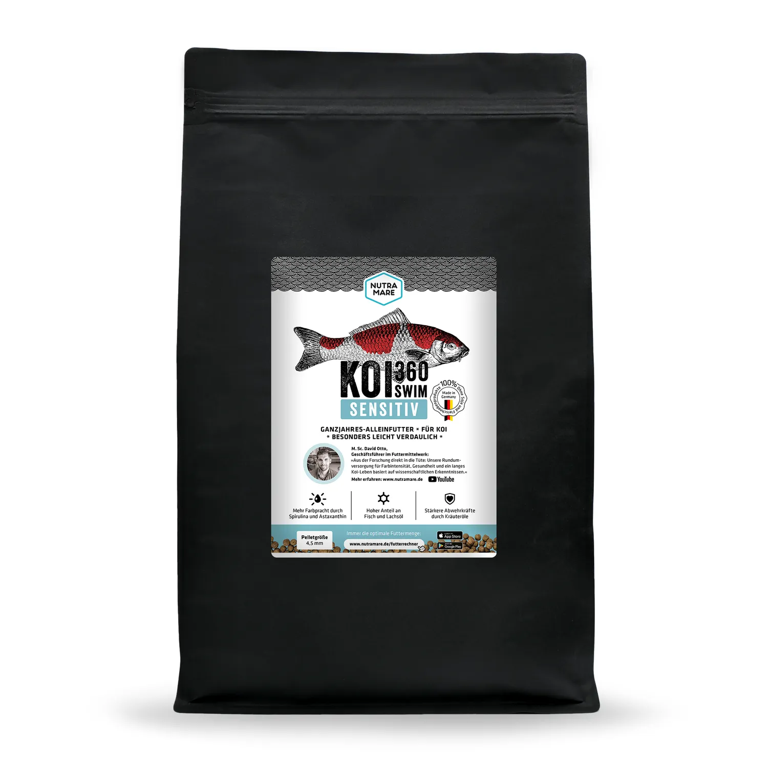 Nutramare Koi360 Sensitiv Swim Koifutter 1,2 kg schwimmend