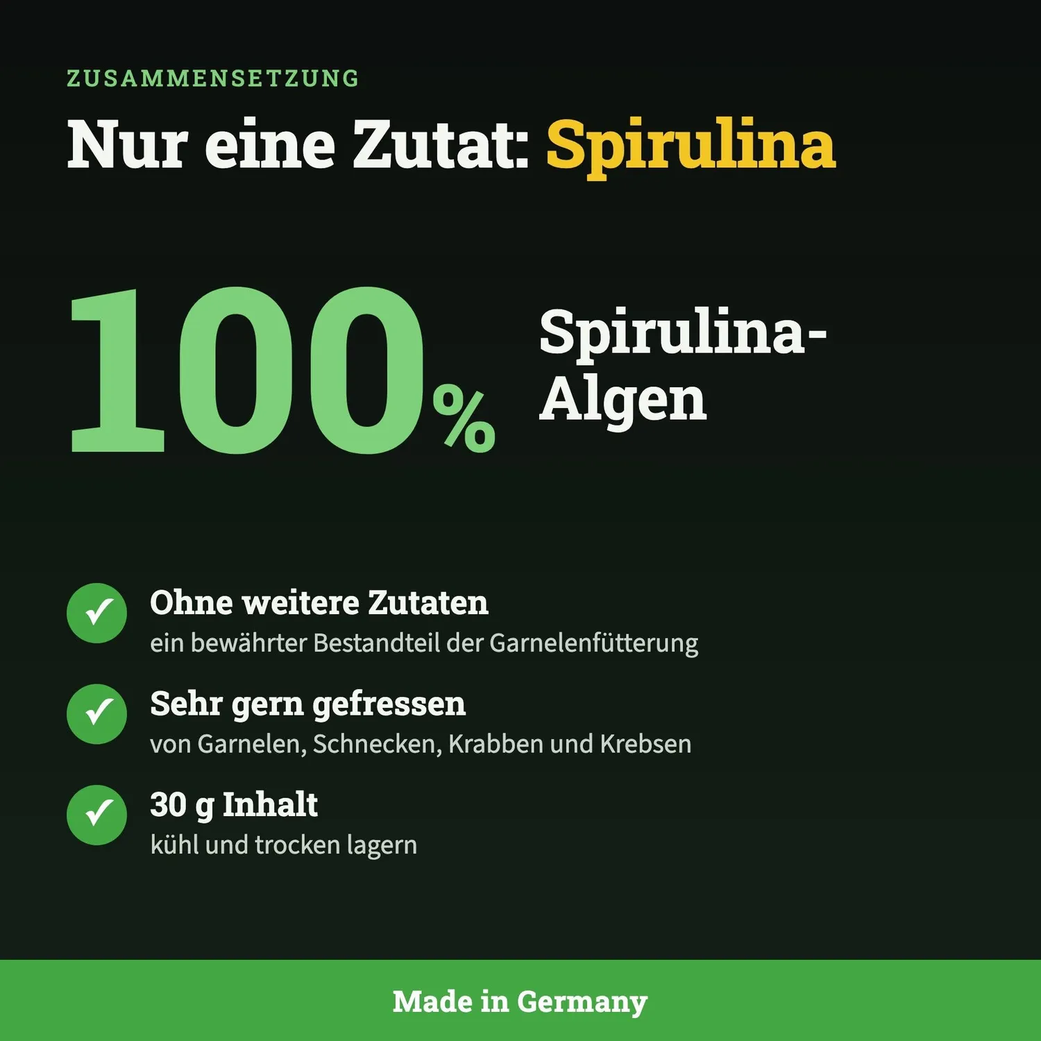 GarnelenTv Premium Spirulina Sticks Garnelenfutter 50g Algen