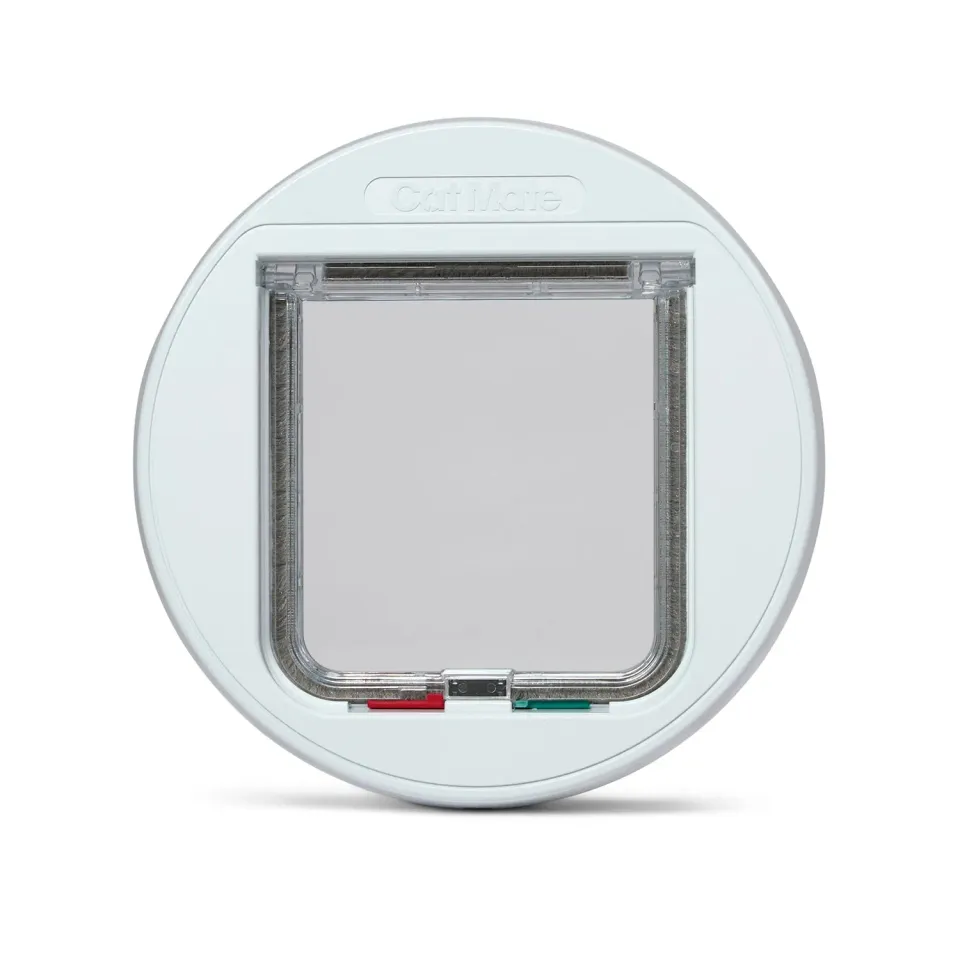 Closer Pets Cat Mate 210 Glaskatzenklappe rund grau 4-Wege