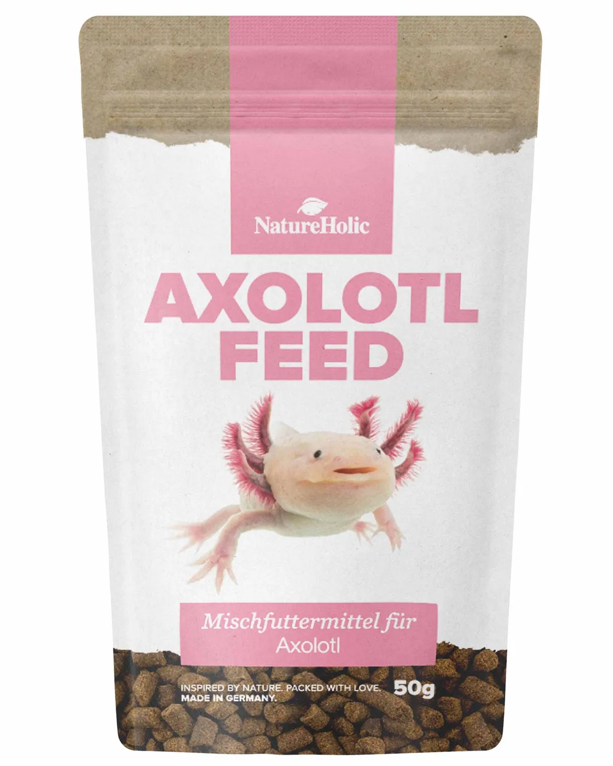 NatureHolic Axolotl Pflege-Set Wasserpflege Futter 3-teilig