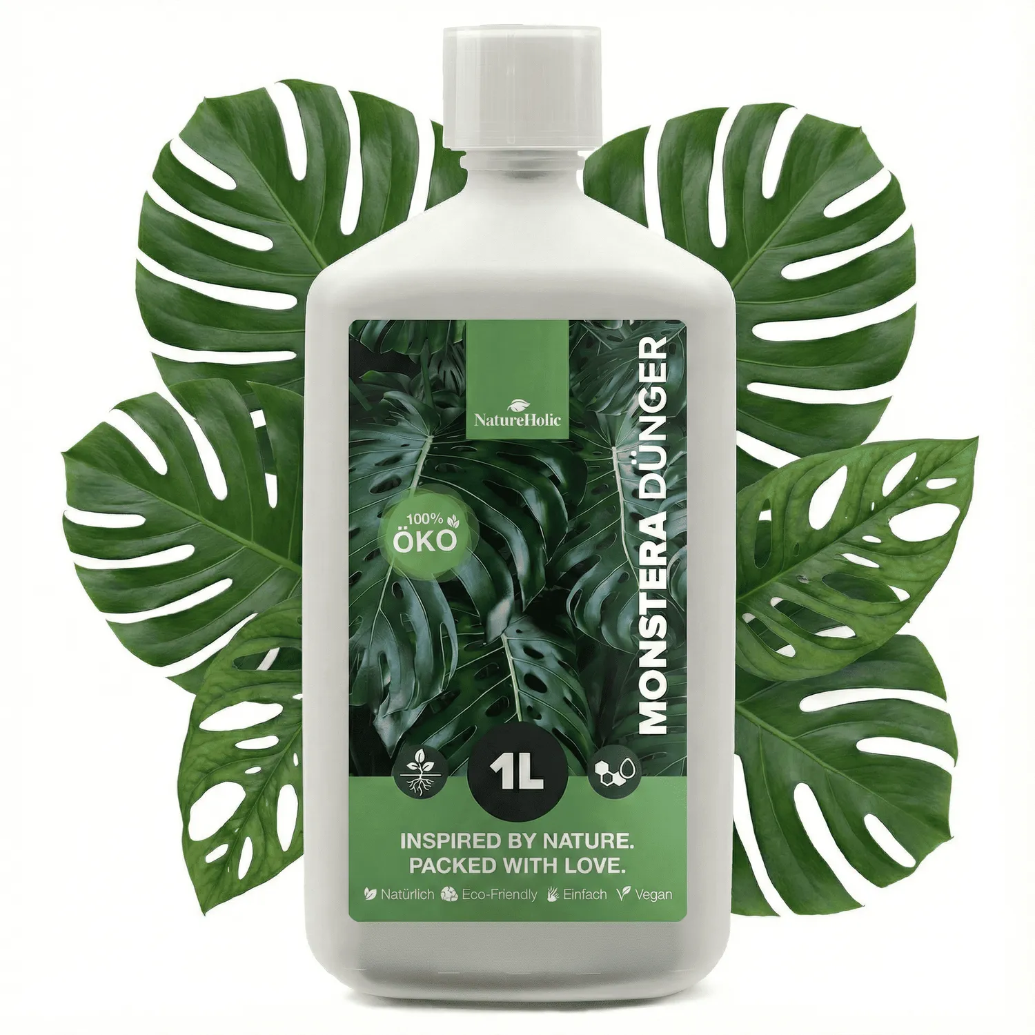 NatureHolic Monstera Flüssigdünger 1000ml Zimmerpflanzendünger vegan