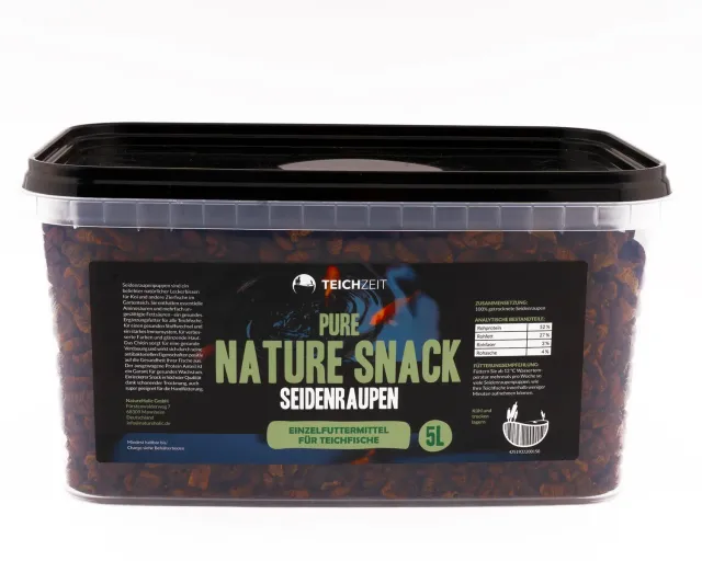 Teichzeit Pure Nature Snacks Seidenraupen 5000ml Koi-Leckerli