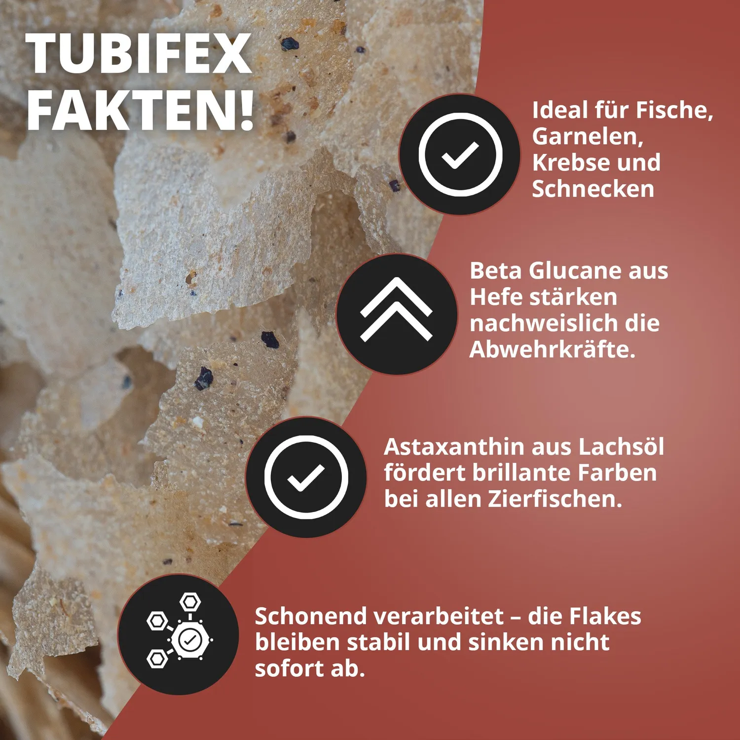 NatureHolic Pure Flakes Tubifex Flockenfutter 250 ml proteinreich