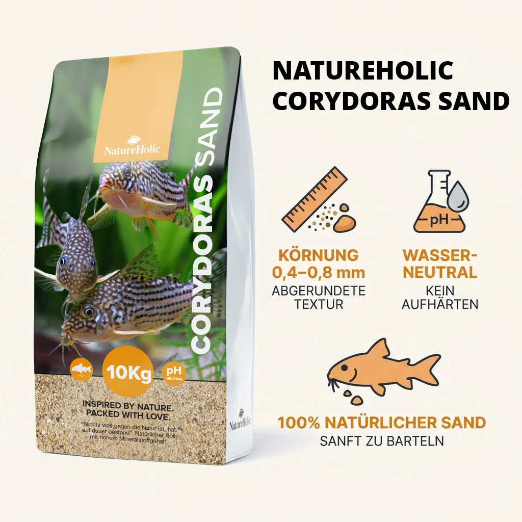 NatureHolic Corydoras Sand Panzerwels-Bodengrund 10 kg natur
