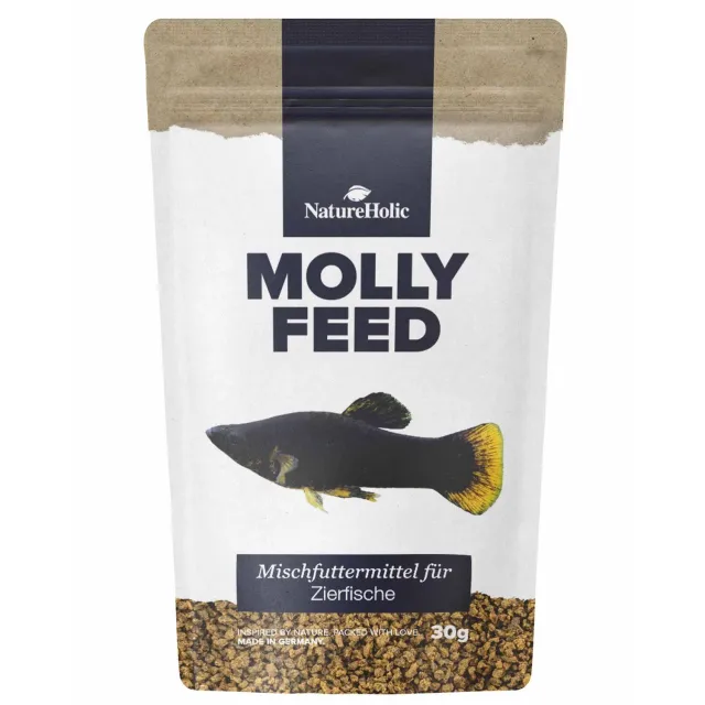 NatureHolic MollyFeed Molly Fischfutter 30g pflanzlich