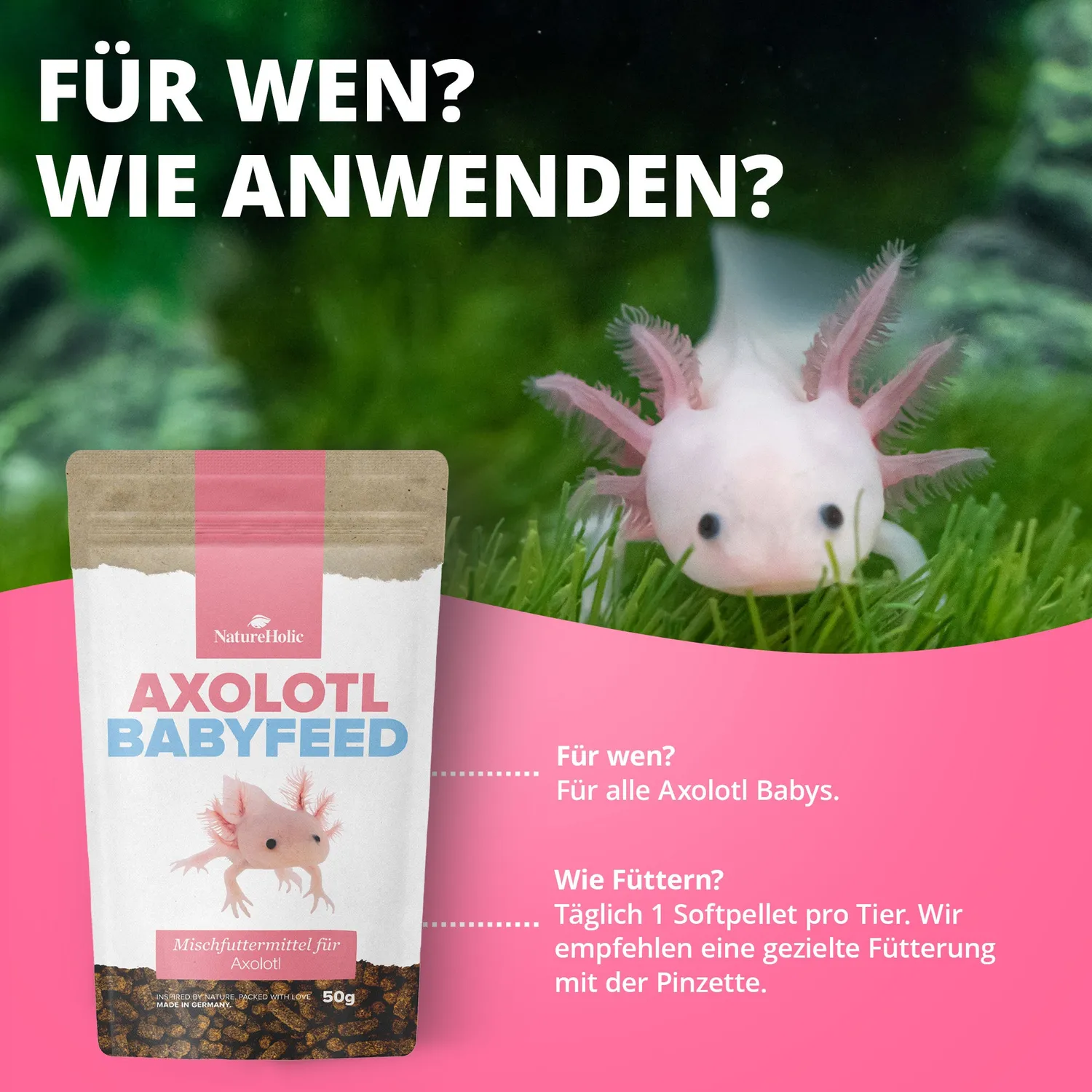 NatureHolic Axolotl Babyfeed Jungtier Softfutter Protein