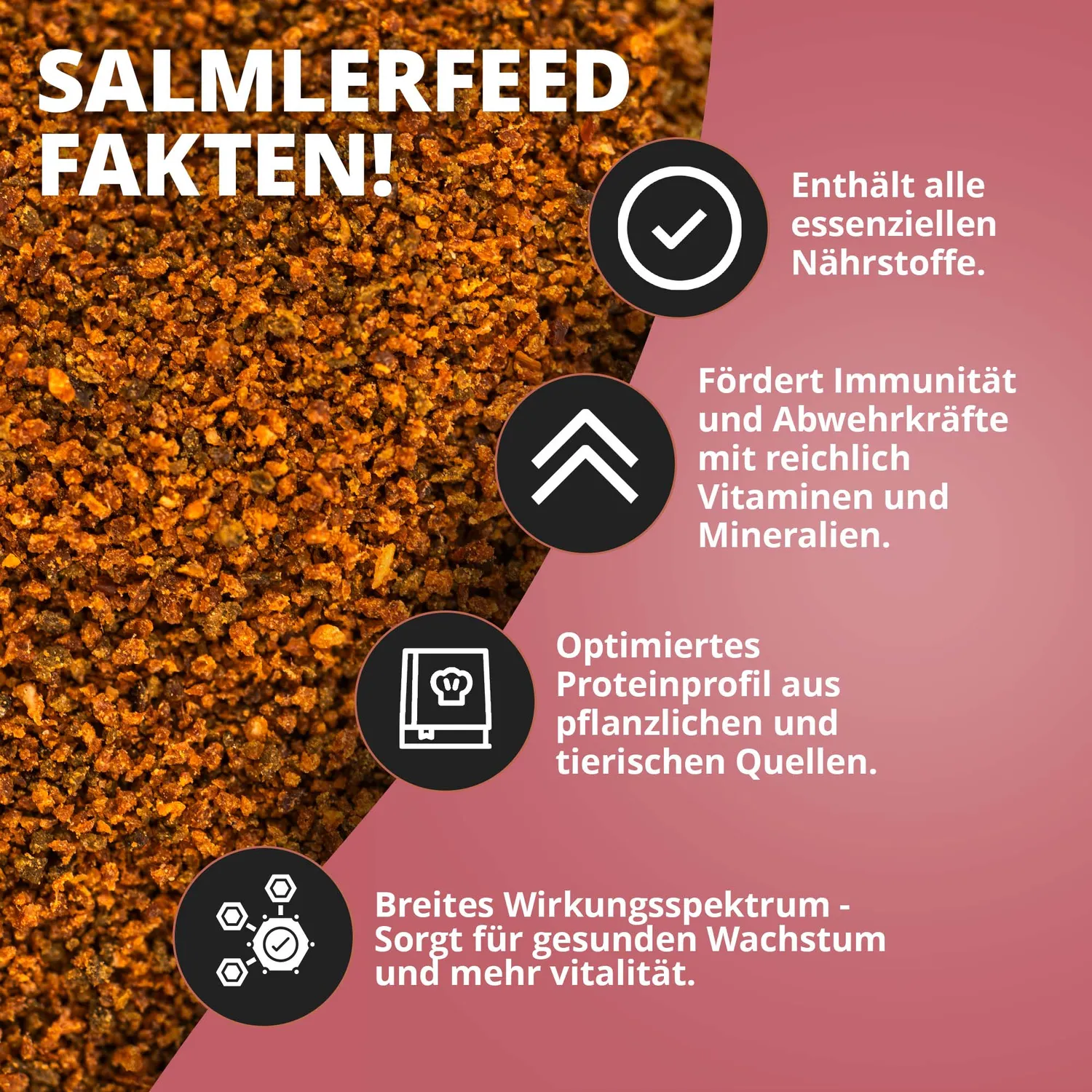 NatureHolic SalmlerFeed Fischfutter 30 g Granulat mit Spirulina