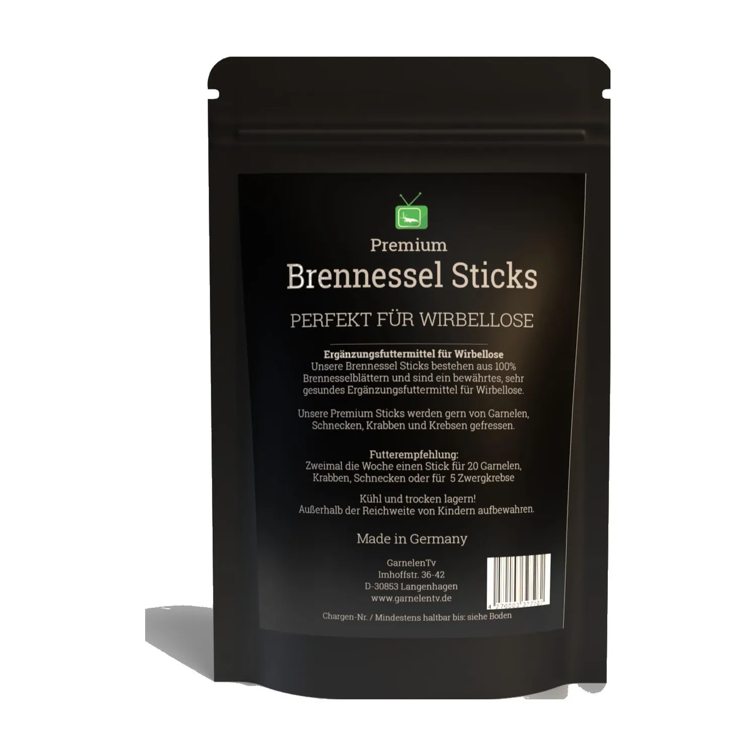 GarnelenTv Premium Brennnessel Sticks Garnelenfutter 50g Natur