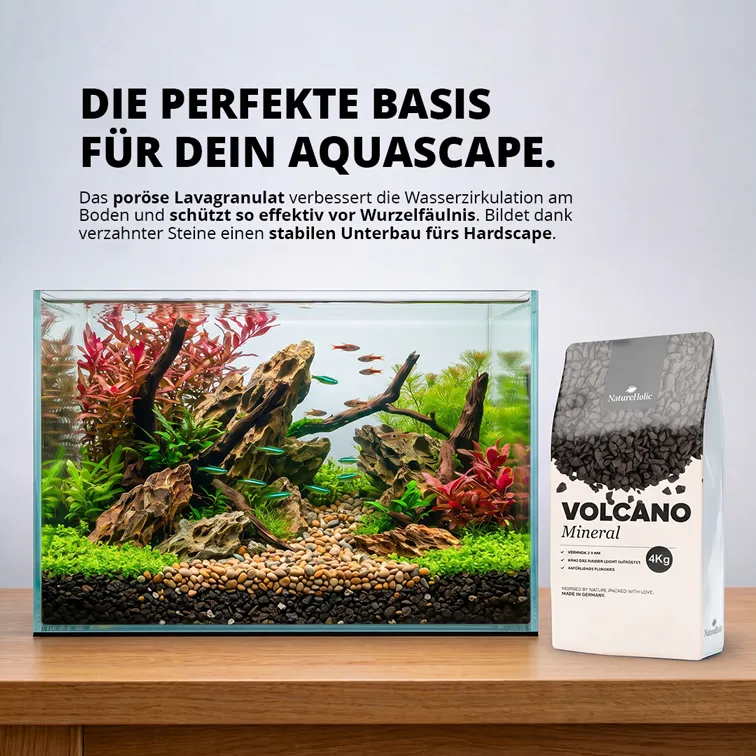 NatureHolic Volcano Dark Mineral Bodengrund 4 kg schwarz