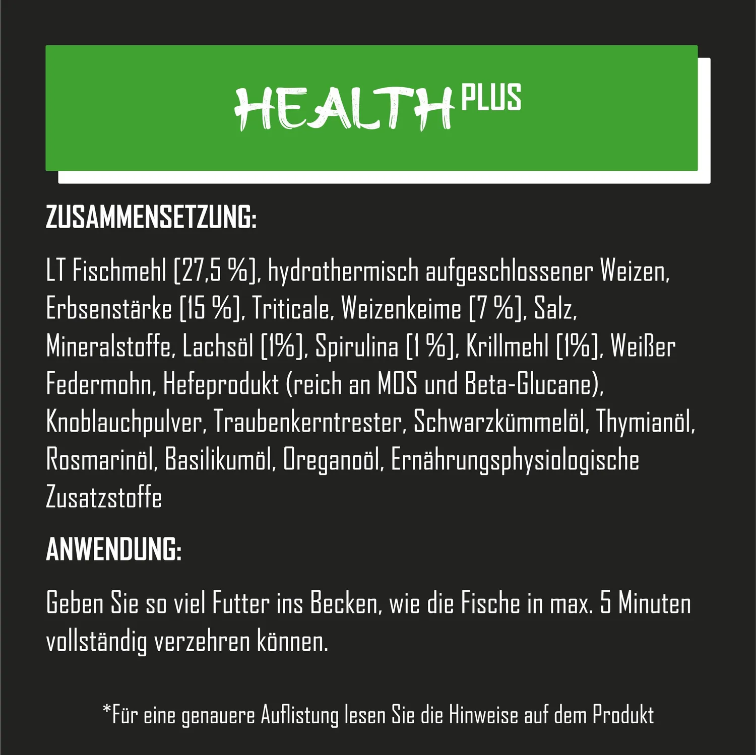 Tanoshi Health Plus Koifutter 15 kg 4,5 mm schwimmend