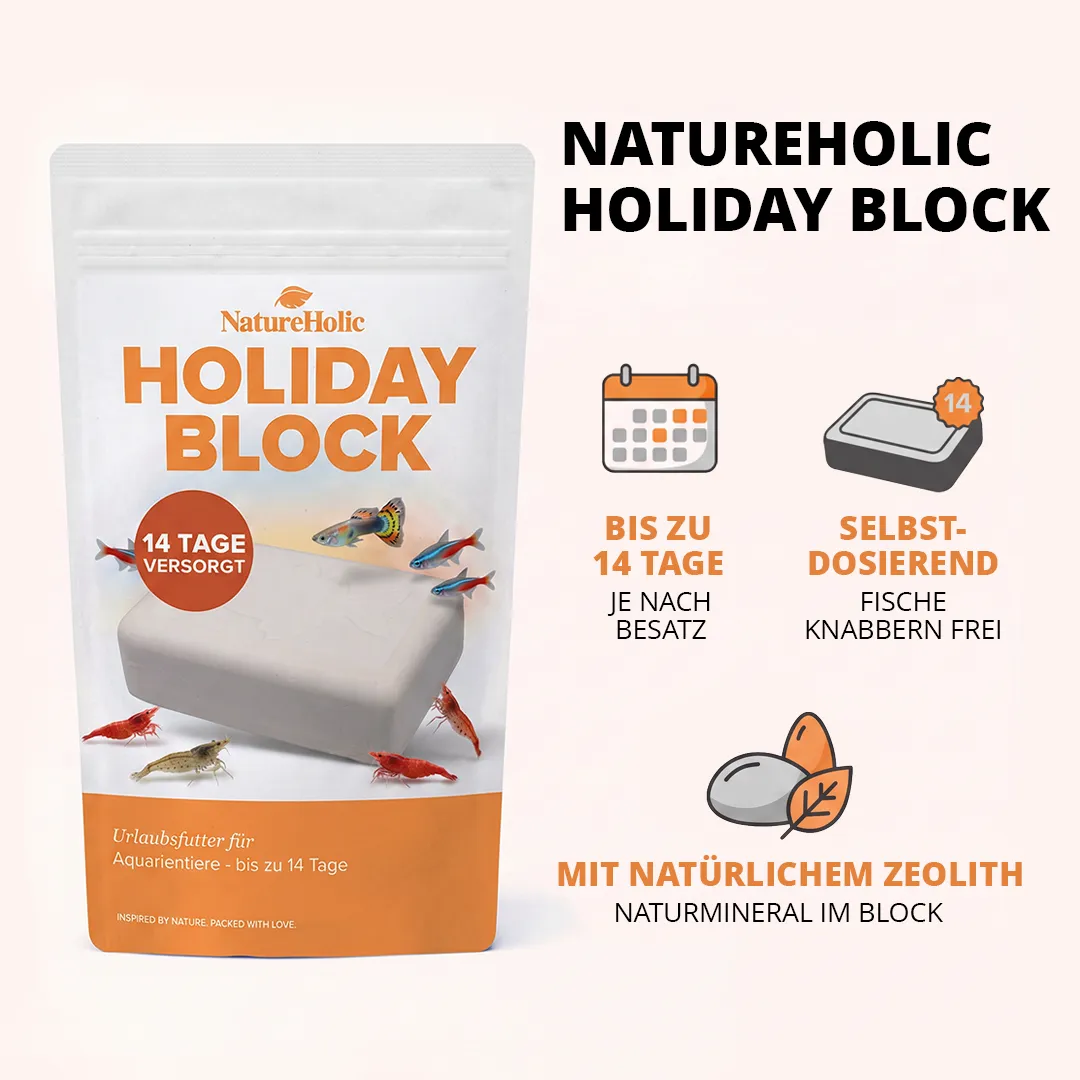 NatureHolic Holiday Block Aquarium Urlaubsfutter Block