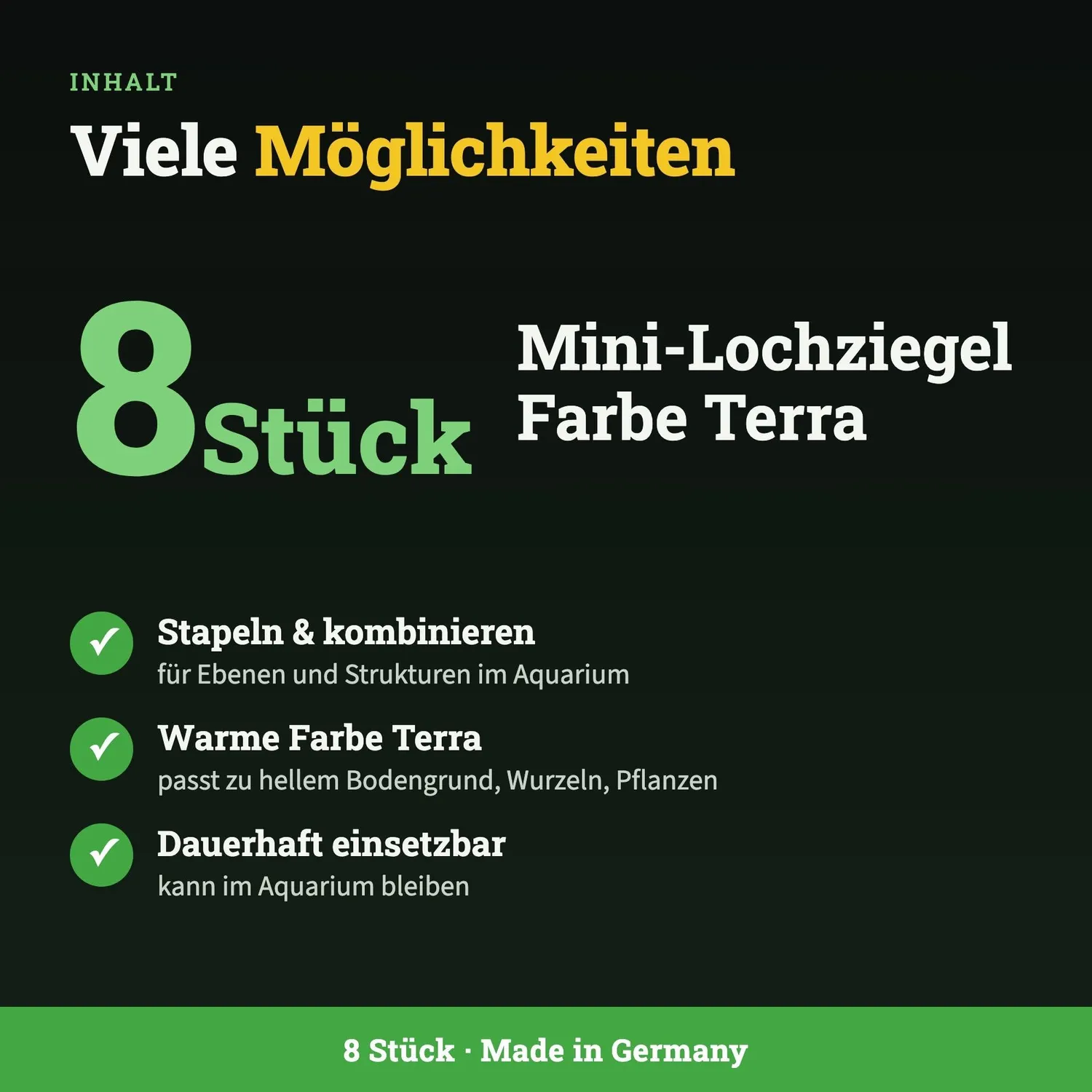 GarnelenTv Premium Mini Ziegel Terra Deko 8 Stück Versteck