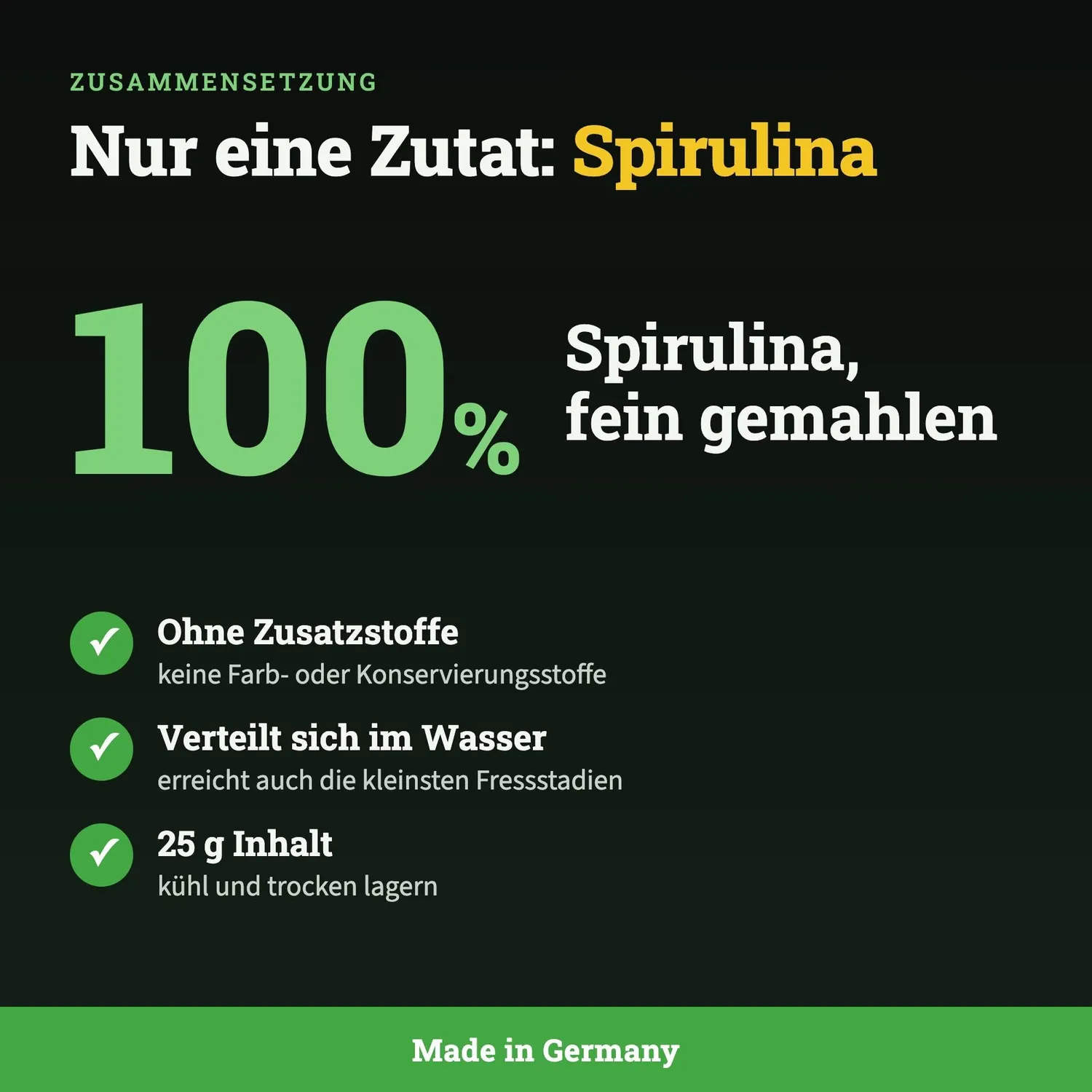 GarnelenTv Premium Spirulina Pulver Garnelenfutter 25g fein