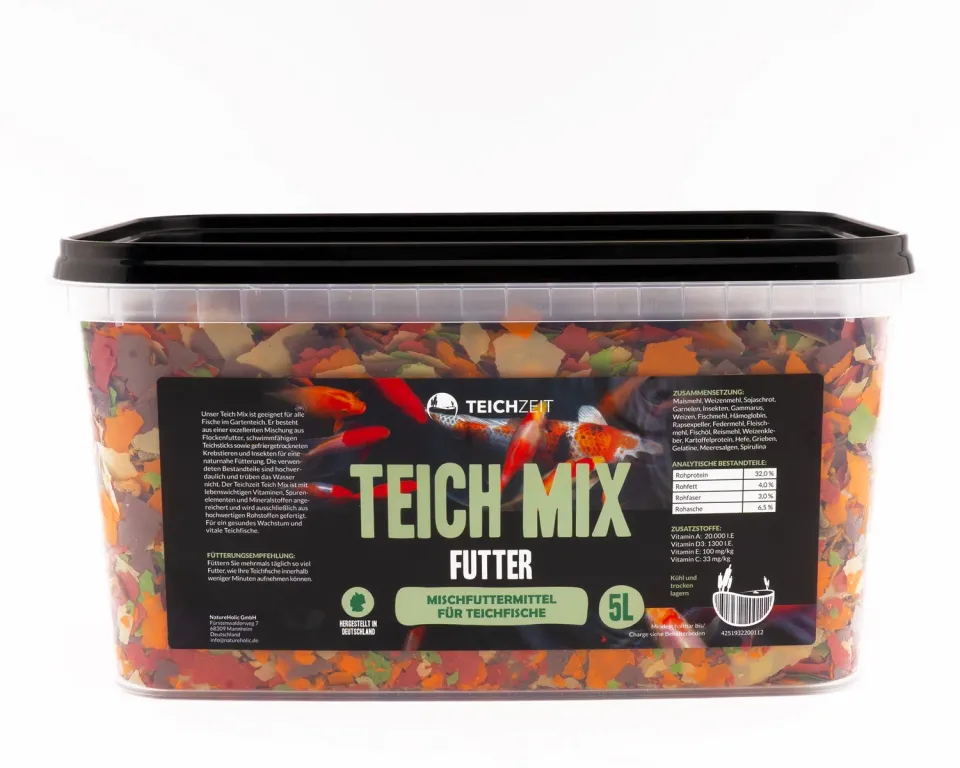 NatureHolic Teichzeit Teichmix Futter 5000 ml schwimmfähig