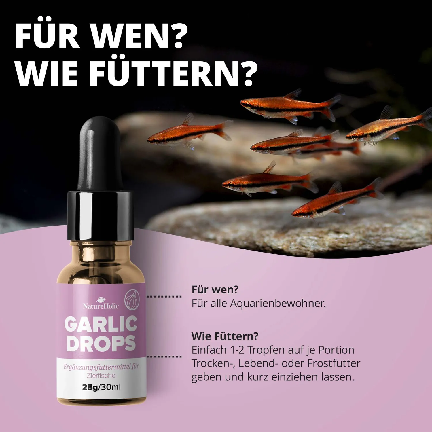NatureHolic Garlic Drops Knoblauch Futterzusatz 500 Tropfen Gel