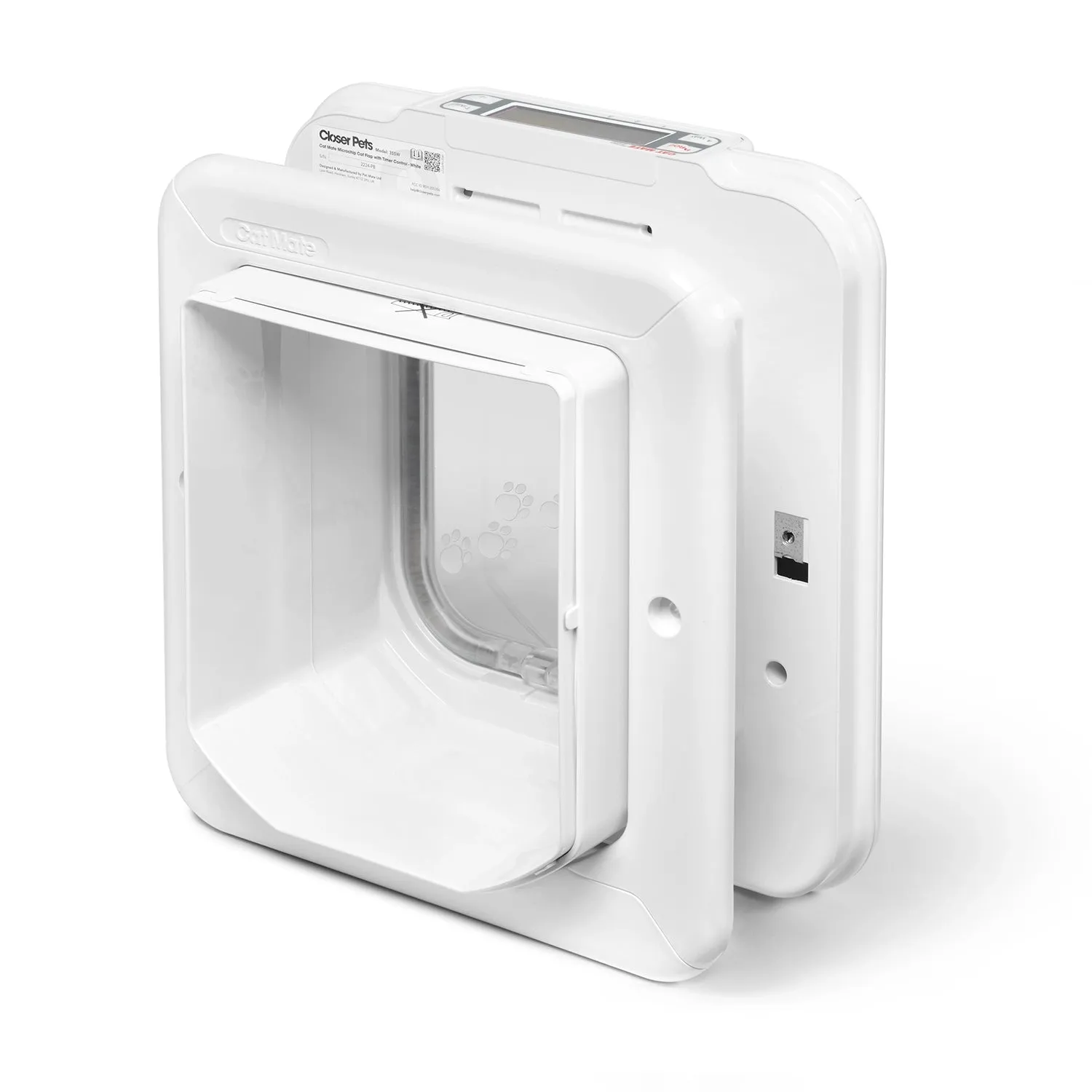 Closer Pets Cat Mate Elite 355W Mikrochip-Katzenklappe weiß Timer