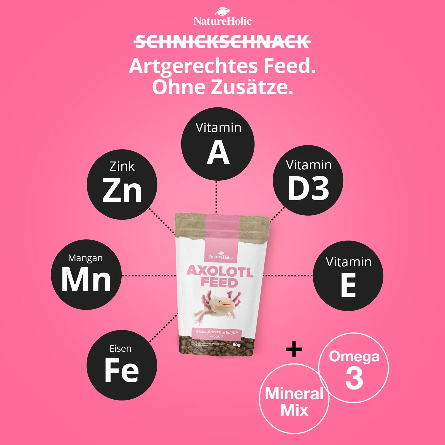 NatureHolic AxolotlFeed Spezialfutter 50g soft