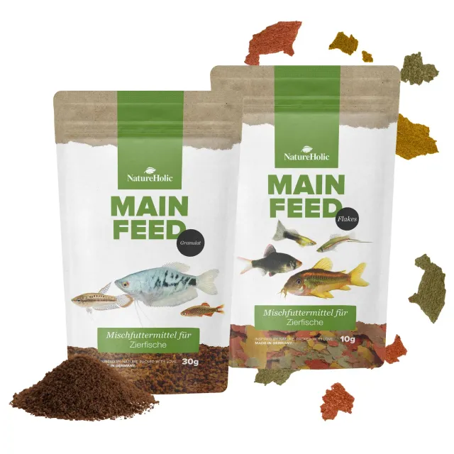 NatureHolic Hauptfeed Bundle Fischfutter Granulat Flocken