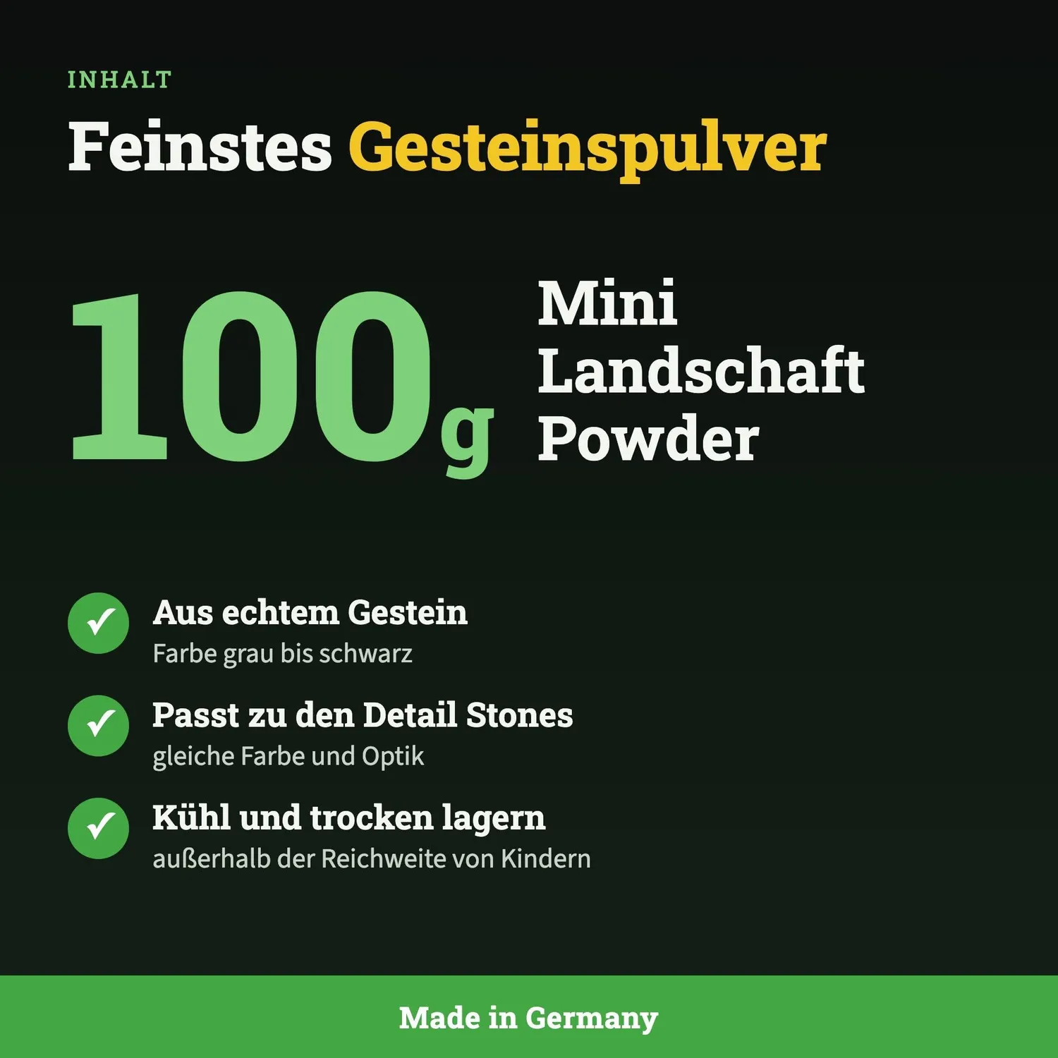 GarnelenTv Detail Powder Mini Landschaft Pulver 100g grau-schwarz