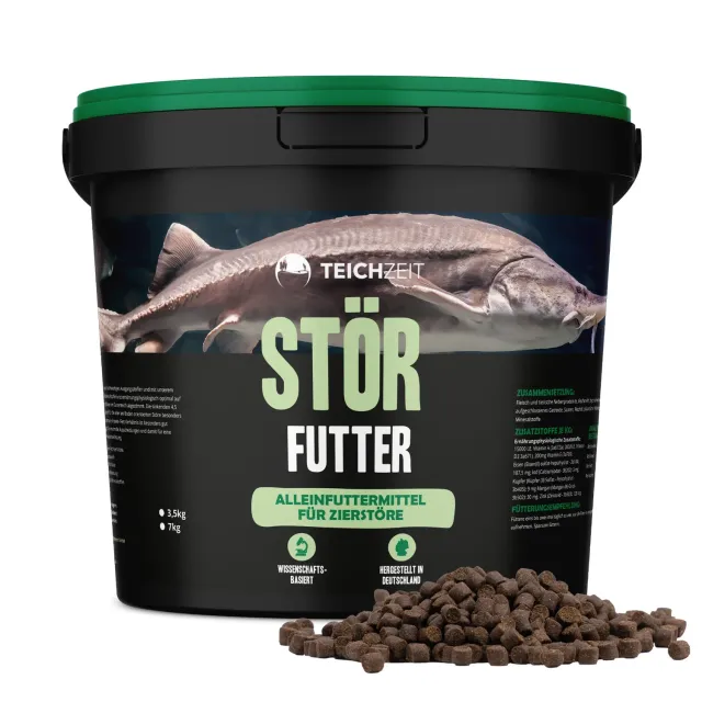 Teichzeit Störfutter sinkend 7 kg 4,5 mm Pellets LT-Fischmehl