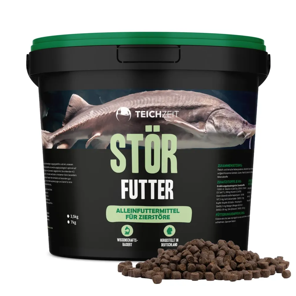 Teichzeit Störfutter sinkend 7 kg 4,5 mm Pellets LT-Fischmehl