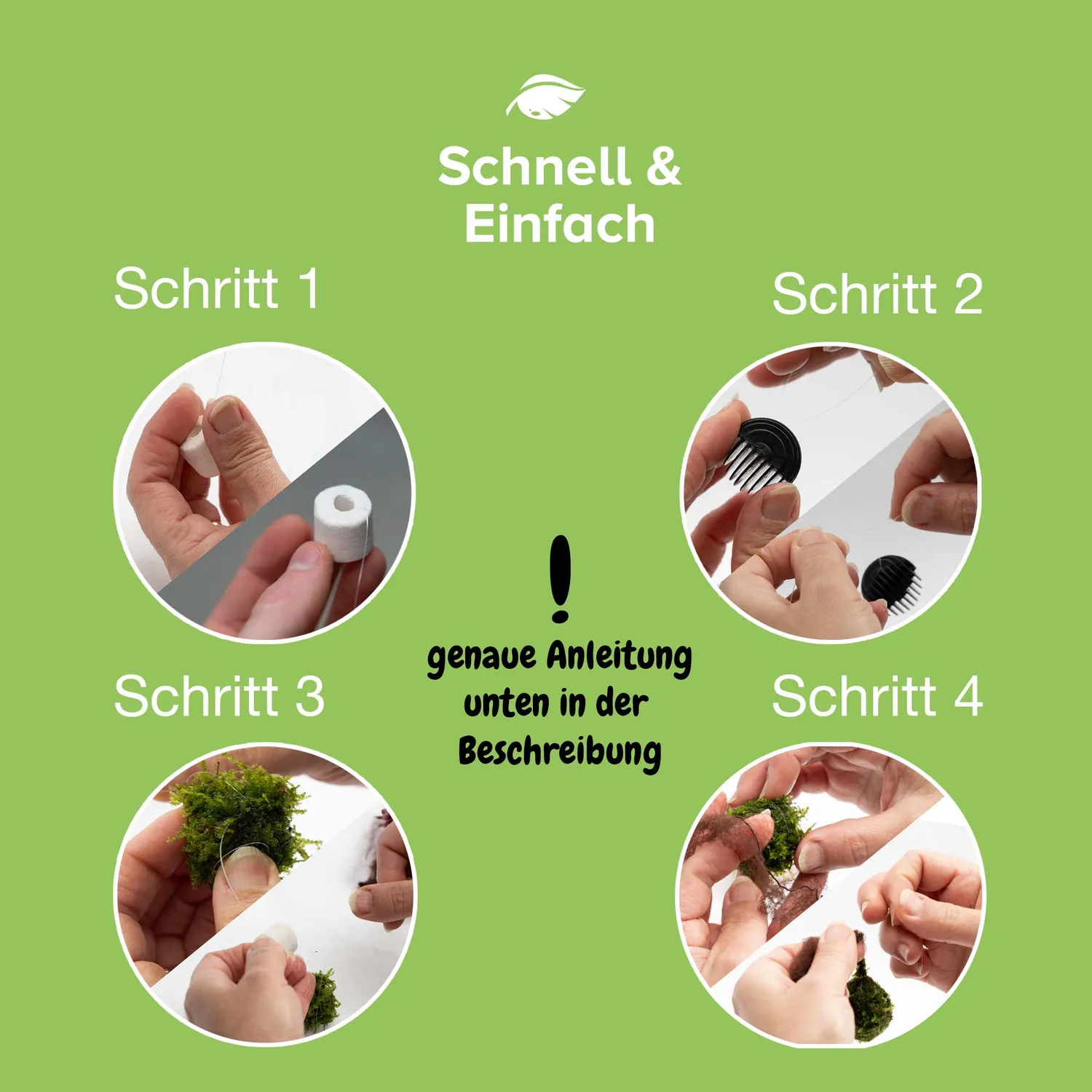 NatureHolic Floating Spheres Moosbälle 3 Stück schwebend
