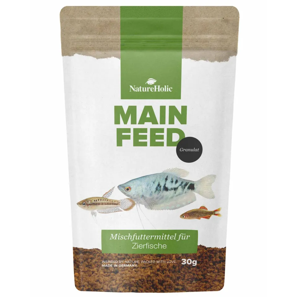 NatureHolic Hauptfeed Granulat Zierfischfutter 30 g Lachsöl