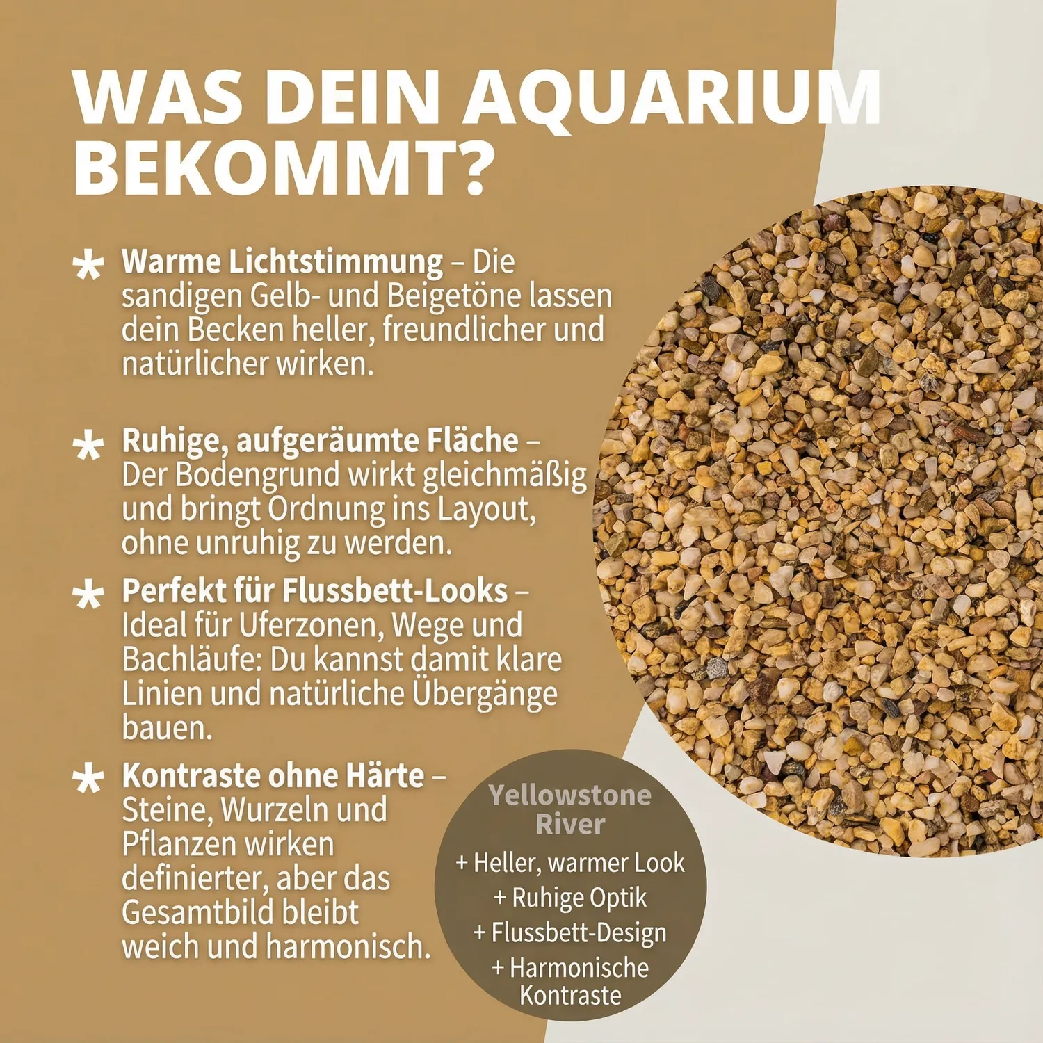 NatureHolic Naturkies Yellowstone River 3 kg 2-4 mm neutral