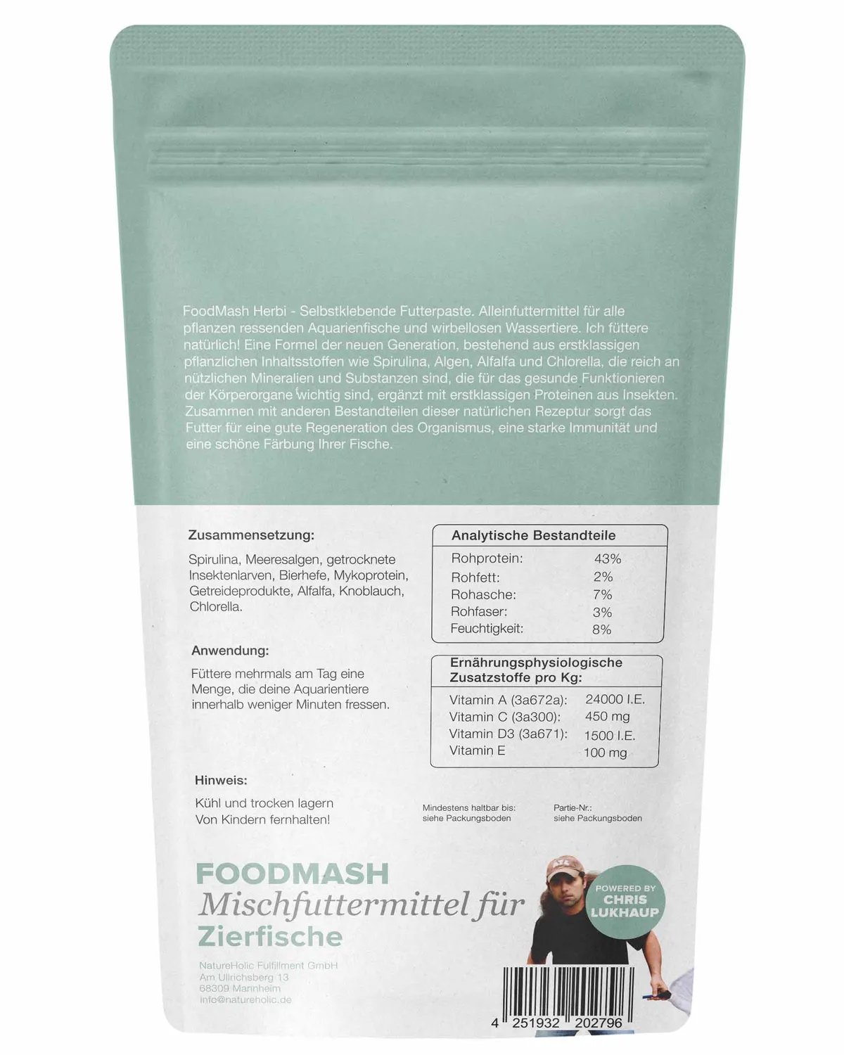 NatureHolic Food Mash Herbi Futterpaste 50 g pflanzlich