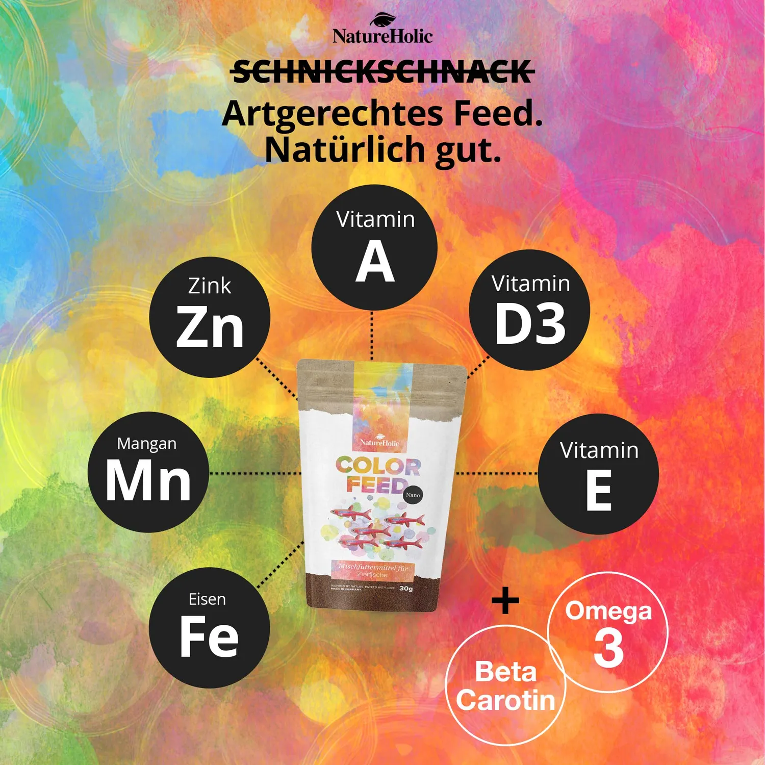 NatureHolic Nano Color Feed Minifischfutter 30g Farbboost