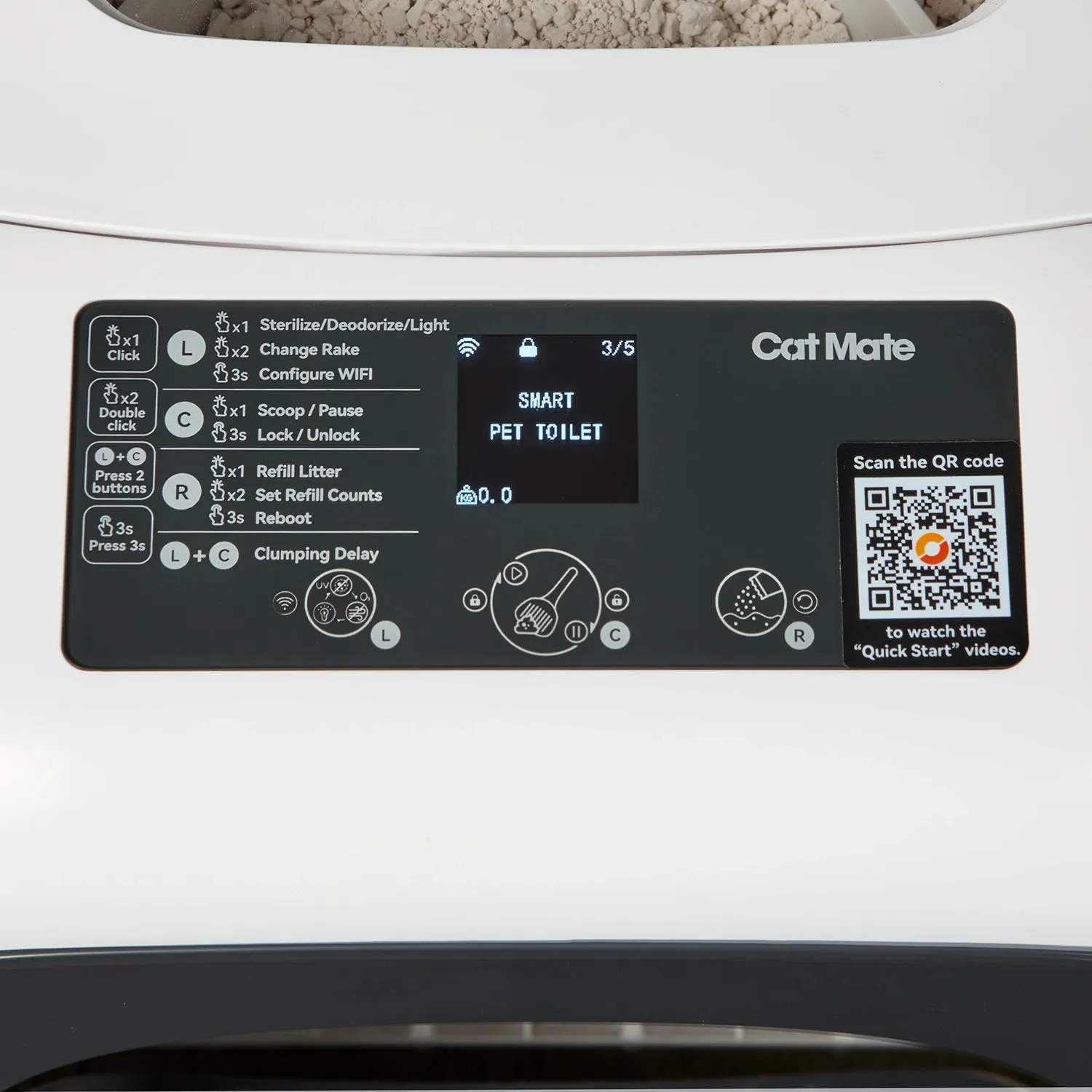 Closer Pets Cat Mate Katzentoilette selbstreinigend App weiß
