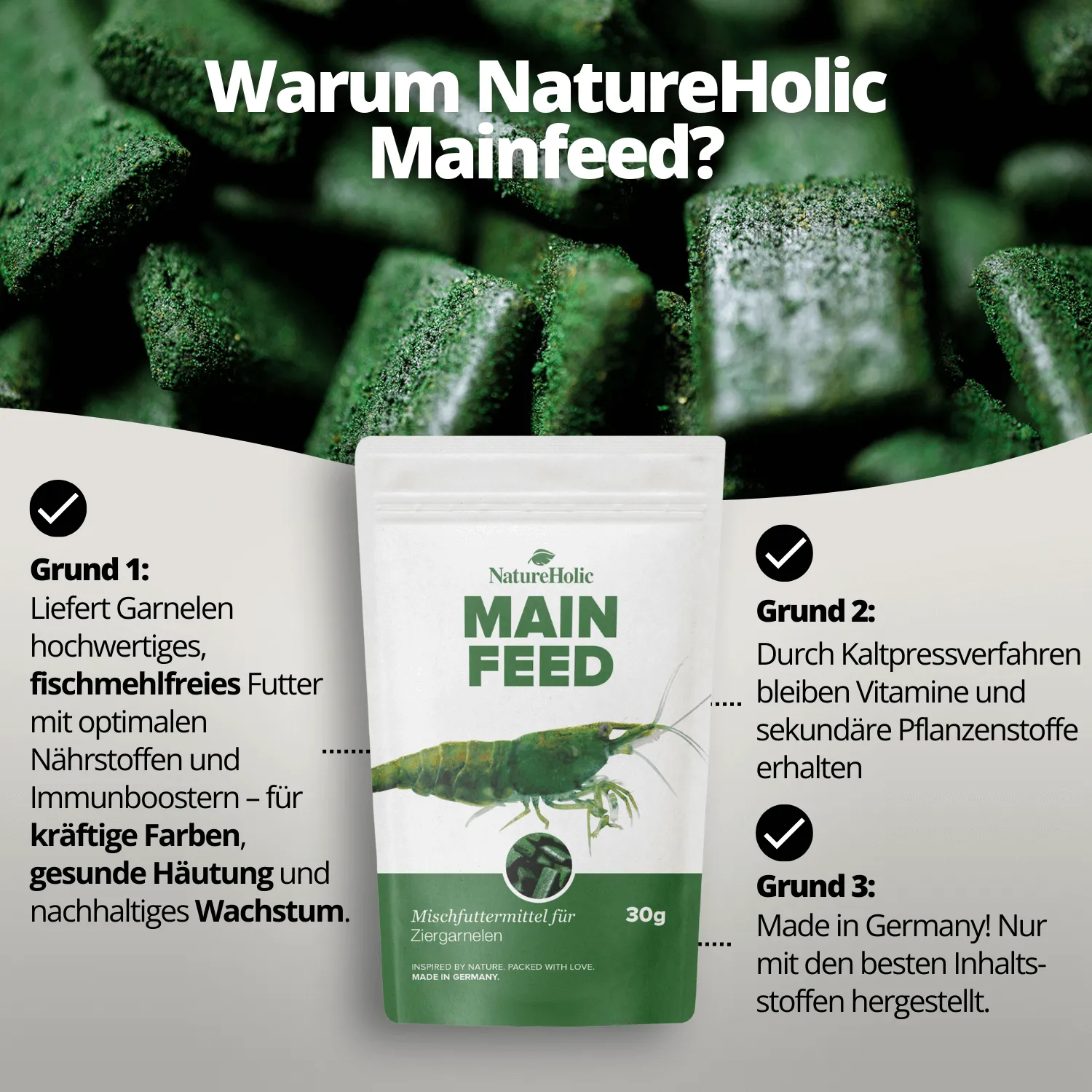 NatureHolic Mainfeed Garnelenfutter Probepackung Softpads