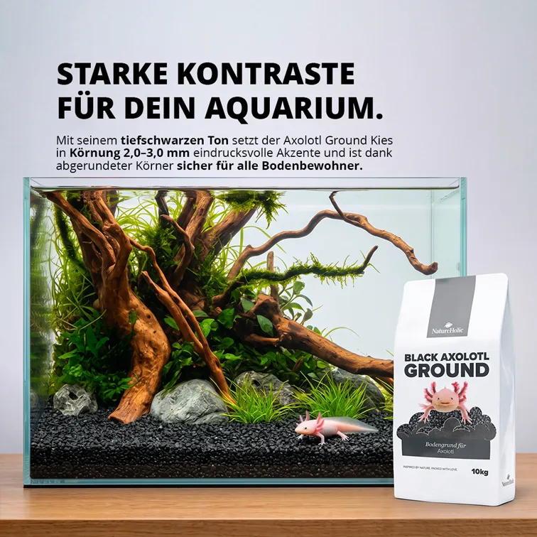 NatureHolic Black Axolotl Ground Bodengrund 10kg 2-3mm