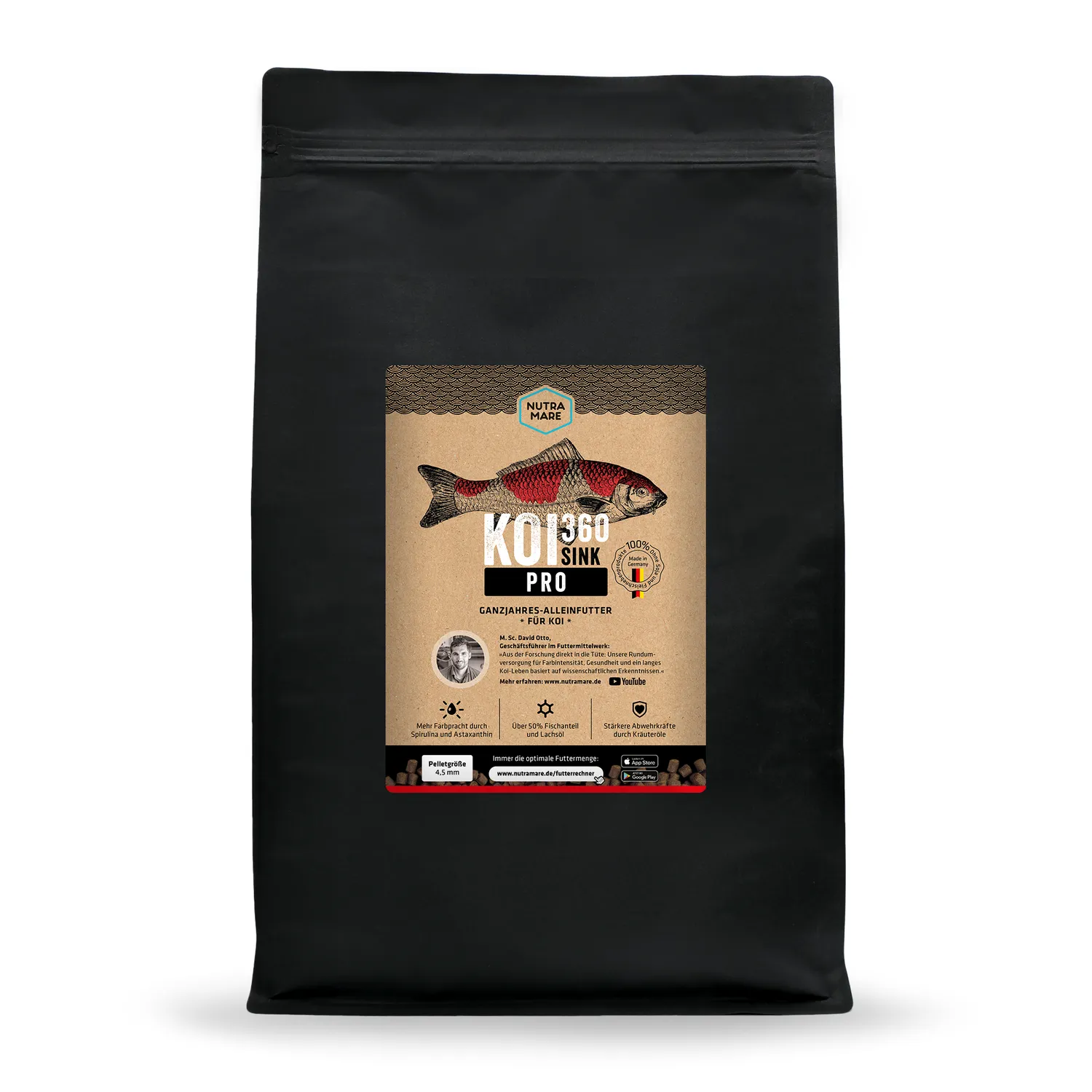 NUTRAMARE Koi360 Pro Sink Sinkfutter 4,5 kg 4 mm Farbe
