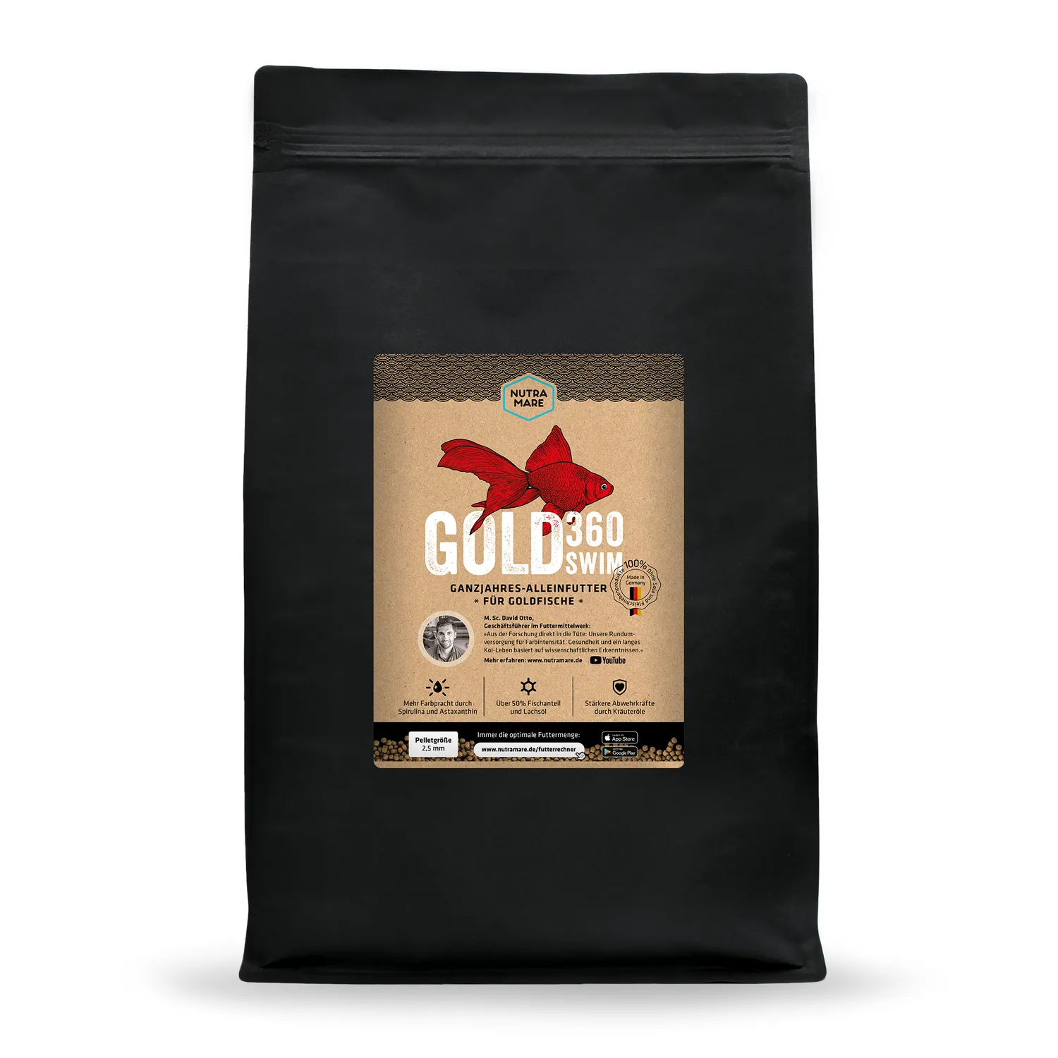 nutramare Gold360 Swim Goldfischfutter 0,4 kg für Farbe