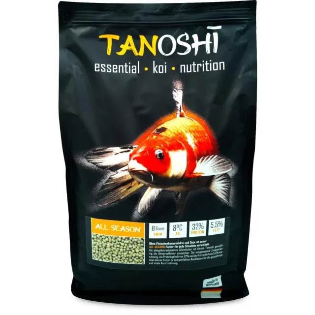 Tanoshi All Season Koifutter 5 kg 6 mm ganzjährig Lachsöl