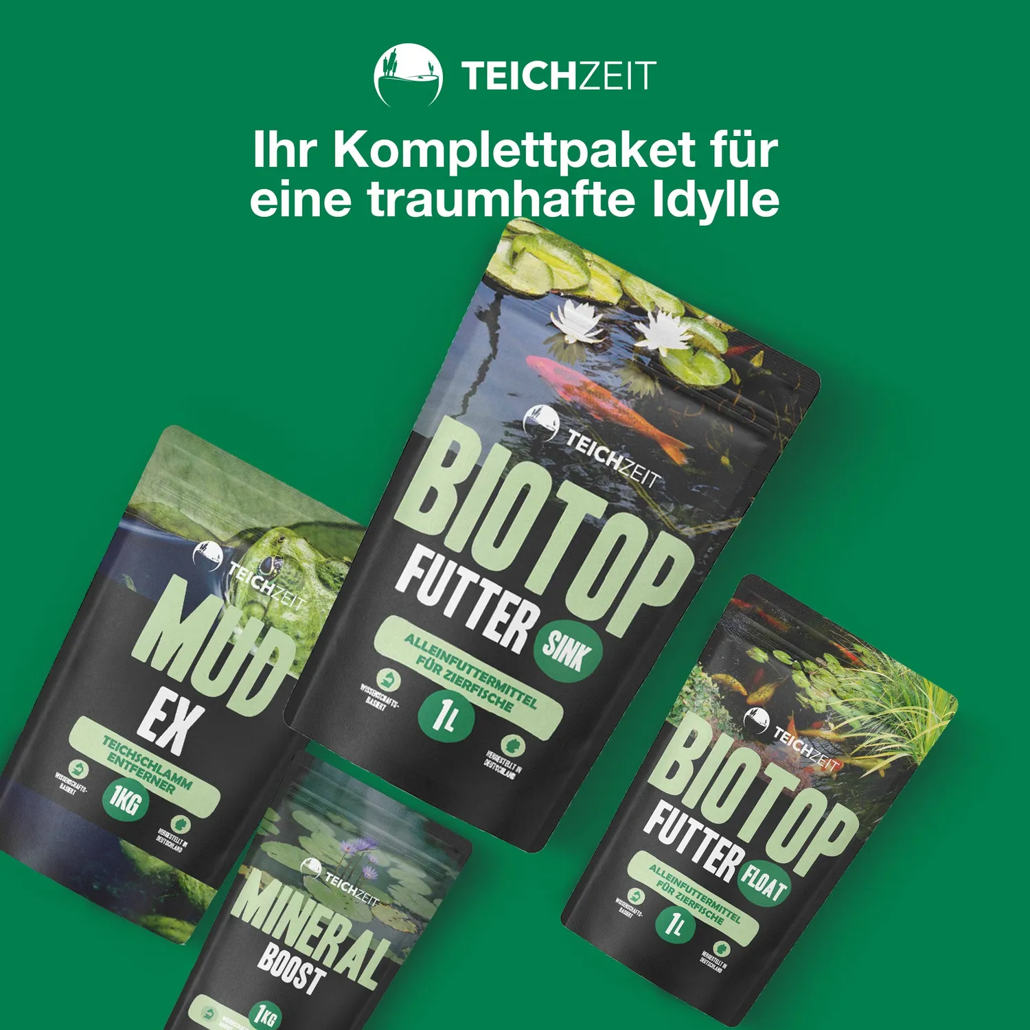 Teichzeit Biotop Futter Sink Teichfutter 1000 ml