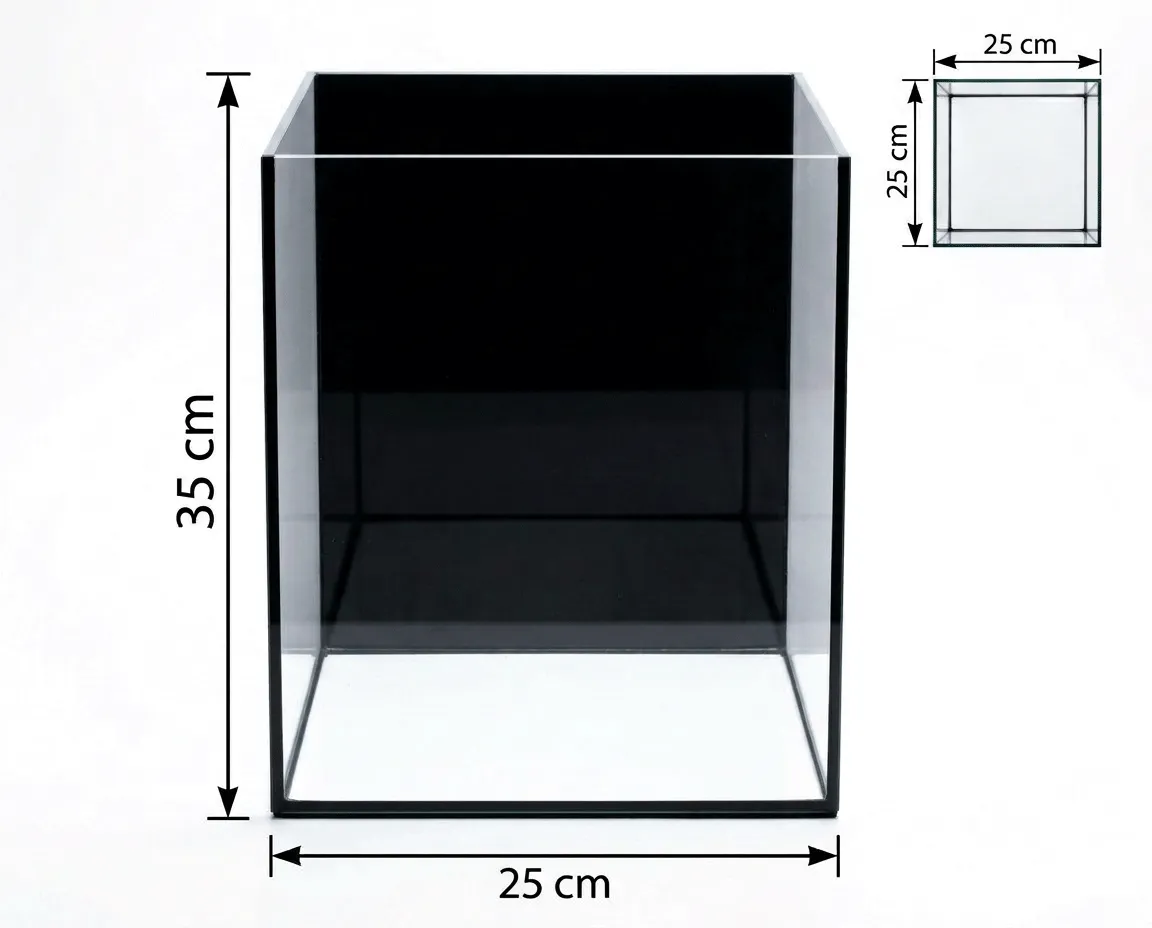 NatureHolic Black Wall 20L Aquarium Nano schwarzes Glas