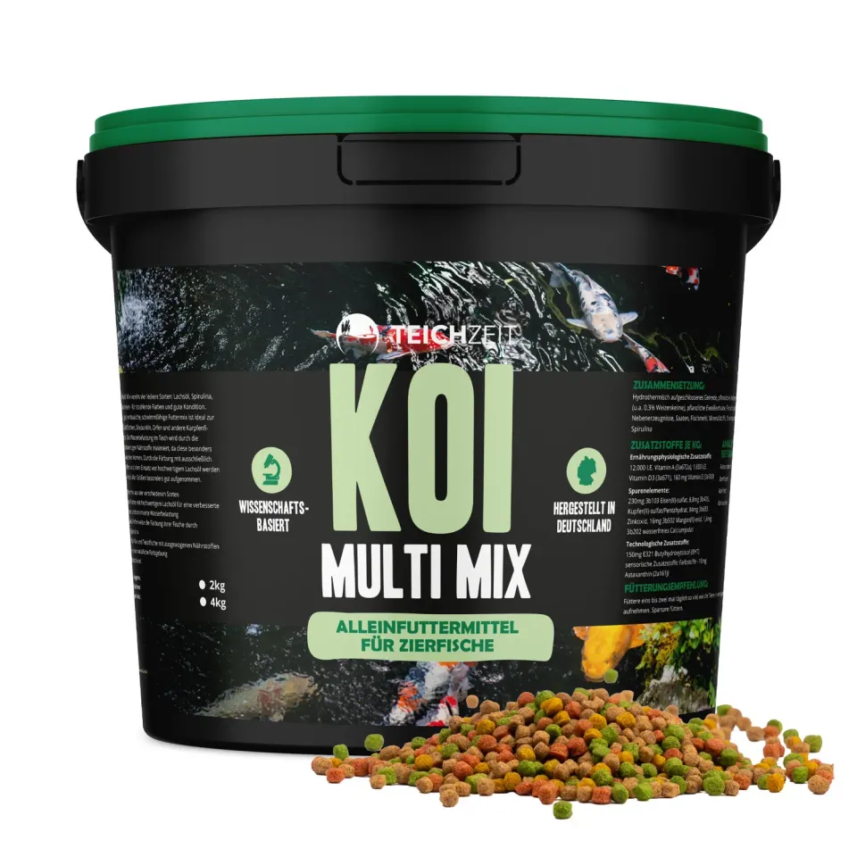 NatureHolic Teichzeit Koi Multi Mix Pellets 6mm Lachsöl 1L